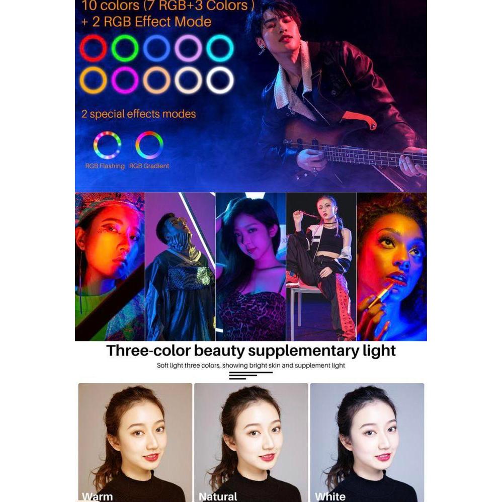 Ulanzi Vijim K9 Rgb Led Ring Light Ringlight Ringlite Stand 2424