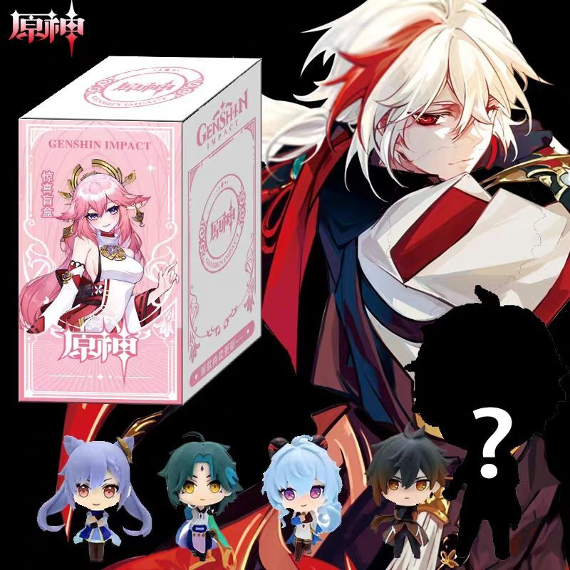 Genshin Impact mystery blind box collectible anime figure Paimon Zhongli Raiden Ayaka limited