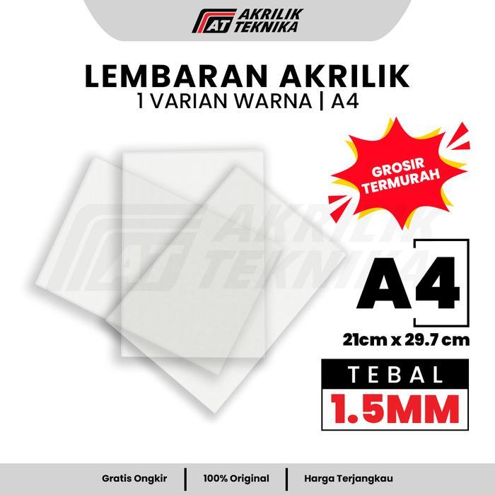 Lembaran Akrilik A4 1,5mm Acrylic Sheet Clear Transparan Akrilik Warna