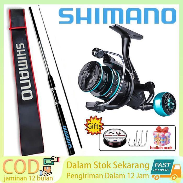 PAKET LENGKAP JORAN PANCING SHIMANO REEL SPINNING 1000-7000 (RASIO 5.2:1, BAHAN LOGAM) SIAP PAKAI,