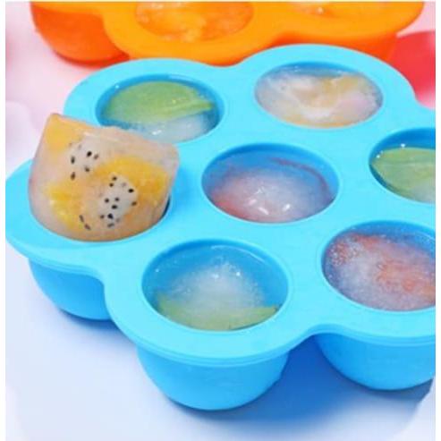 Cetakan Coklat Silicone Bulat dengan Penutup 7 in 1 Cetakan Coklat Jelly Pudding es Batu Bulat