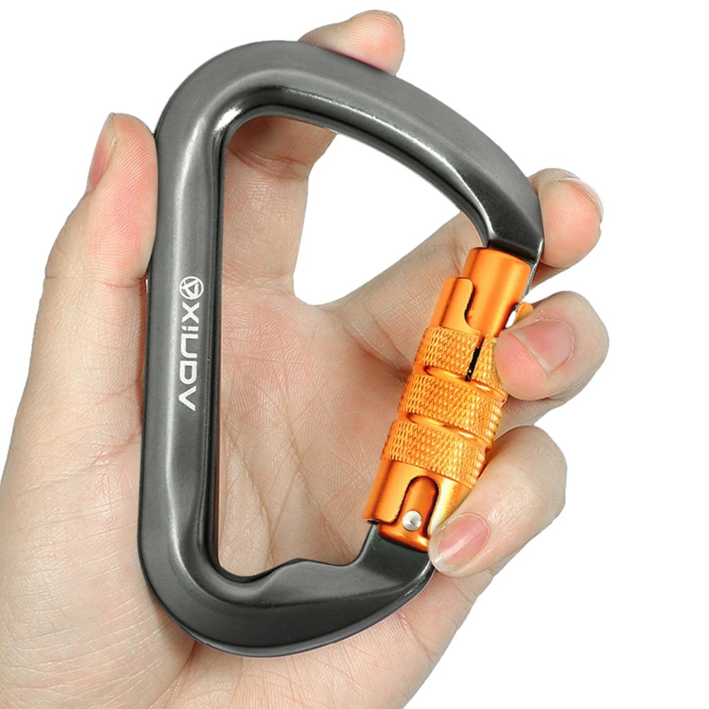 30Kn Locking Carabiner Heavy Duty D-Shaped Carabiners Rock Climbing Carabiner For Rock Climbing
