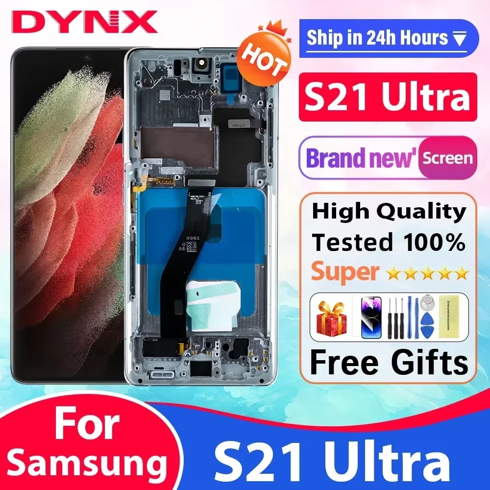 AMOLED LCD S21 Ultra LCD With Frame For Samsung S21 Ultra 5G LCD G998 G998B SM-G998U Display Touch