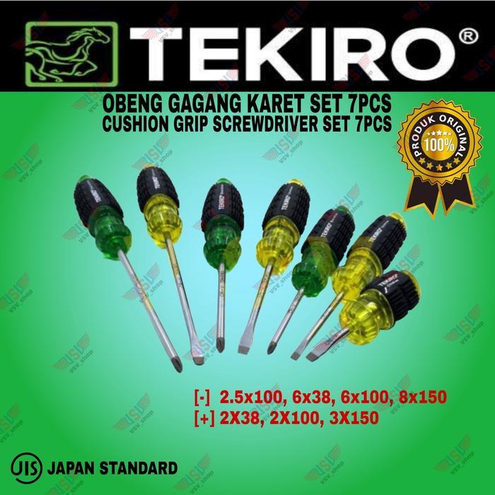 Tekiro Cushion Grip Screwdriver Set 7Pc / Obeng Set 7Pc / Obeng Karet