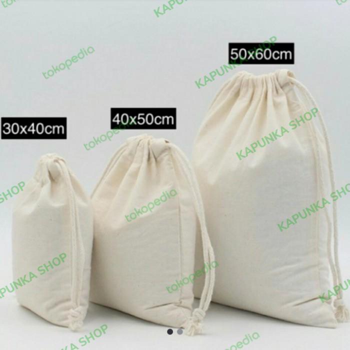 kantong kain blacu serut/Pouch serut kantong blacu/kain blacu serut