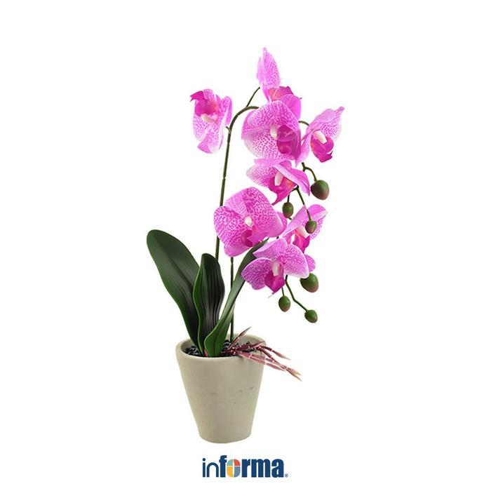 Informa Bunga Artifisial Orchid 56 cm - Ungu Muda Dekorasi Rumah Pajangan Meja Bunga Plastik Tanaman