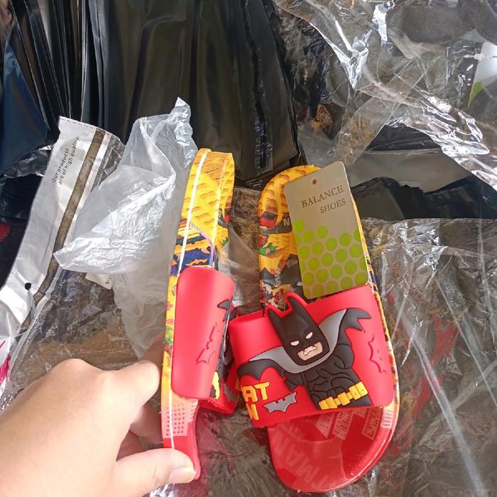 Sandal Selop Anak Karekter Batmand Anak Laki-Laki 6088 24-35/Sandal Kekinian Karakter Batman Luar