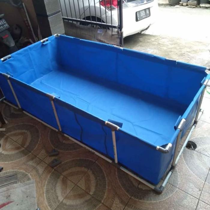 KOLAM TERPAL SLOT PIPA 200X100X50 PVC ORCHID (NON RANGKA)