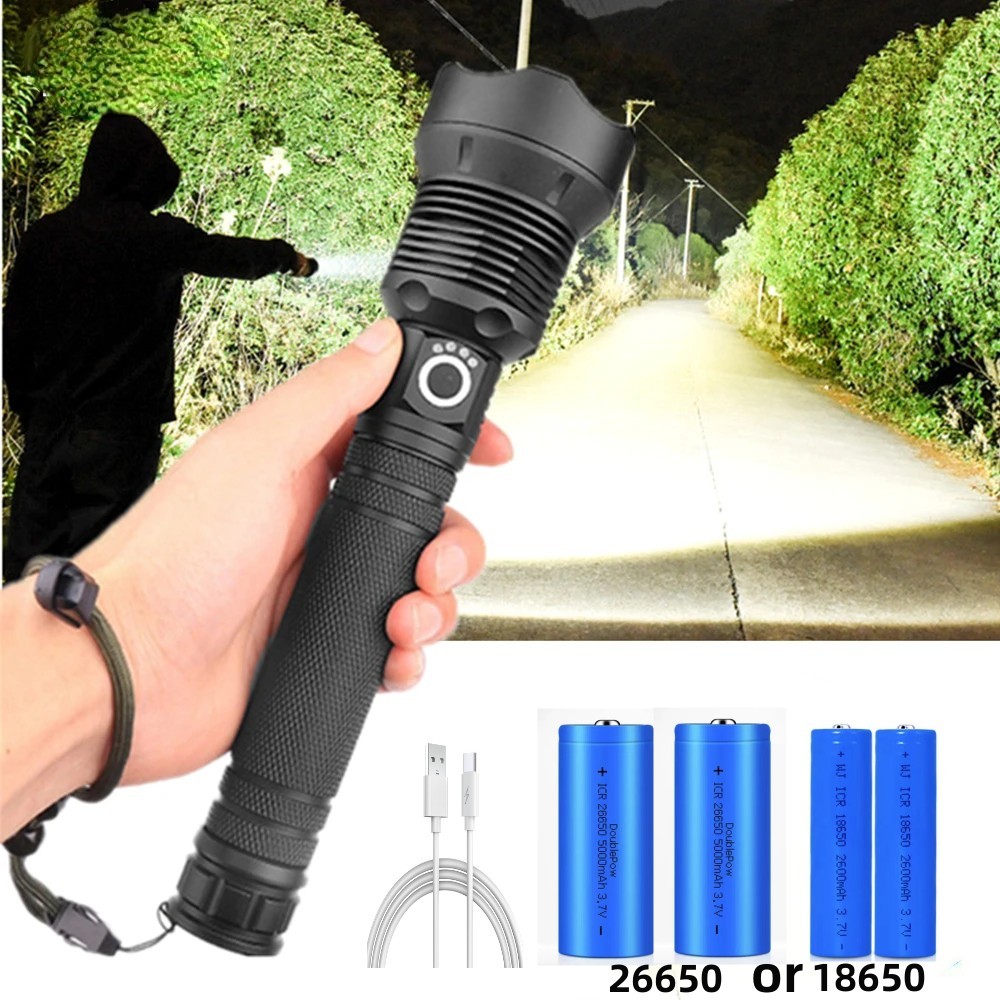 USB Powerful xhp70.2 Flashlight Torch Super Bright Rechargeable Zoom LED Tactical Torch xhp70 18650