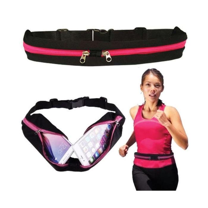 Tas Pinggang Jogging Belt Sport Lari Running Pouch Botol Hp Waterproof Running Belt Single Double