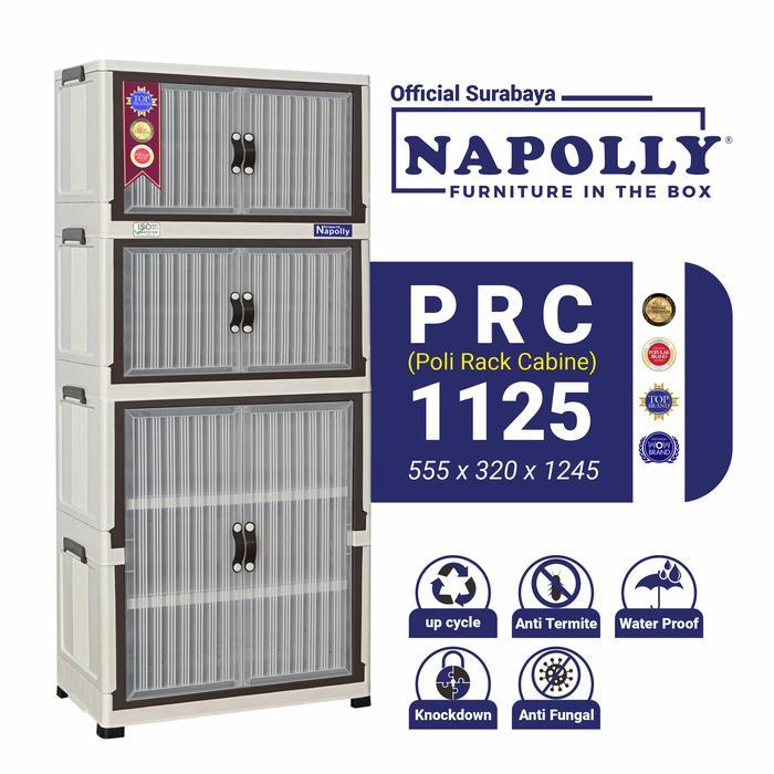Napolly (Official Surabaya) - Furniture Lemari / Kabinet Plastik Dengan Pintu Transparan, 5 Susun
