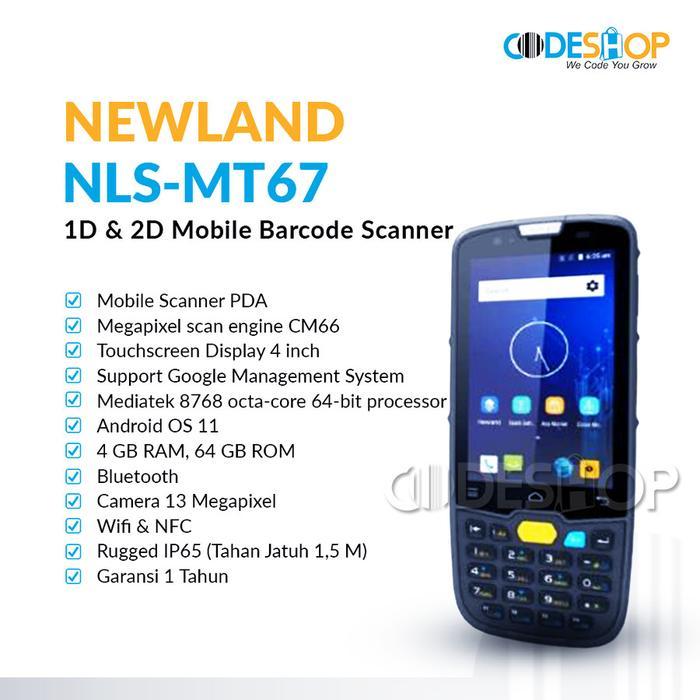 Newland NLS MT67 Scanner Barcode Portable Android PDA