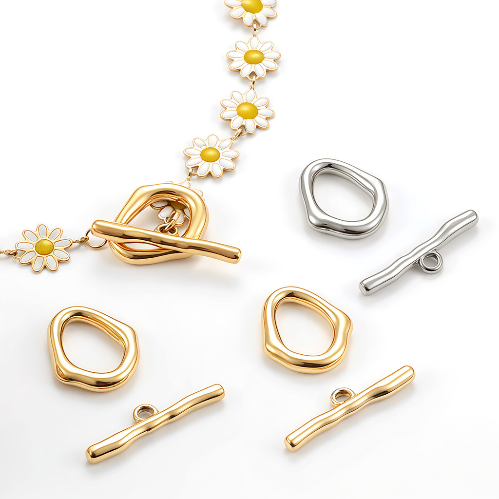 3 Sets Stainless Steel OT Clasps Toggle Clasps Buckle Clip for DIY Jewelry Making Necklaces