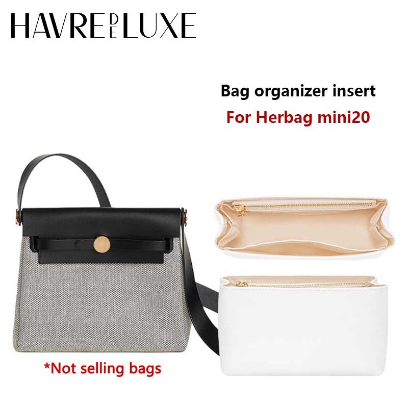 Bag organizer insert for Herbag mini 20 31 YKK zipper DuPont paper storage bag support handbag liner