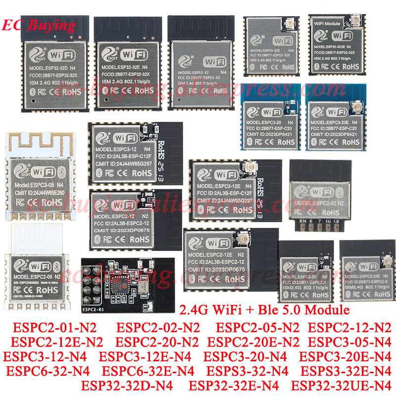 10Pcs/1pc ESP32 C3 S3 ESPC3 ESPS3 ESPC2-01 02 05 12 12E 20 20E -N2 ESPC6-32 32E 32D 32UE-N4 2.4G