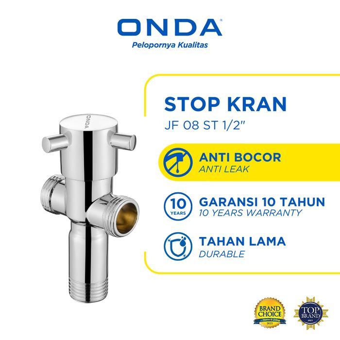 Onda Stop Kran Toilet 2 Cabang 1/2 In Kran Wc Duduk Multifungsi Keran Toilet Duduk Kran Kloset