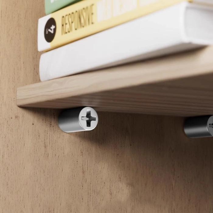 20PCS Ambalan Kayu Bulat Sekrup Siku Penyangga Rak Lemari / Ambalan Kaca Bulat / Ambalan Triplek