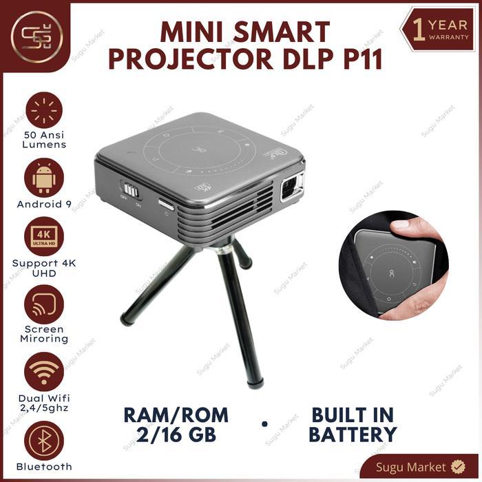 DLP P11 Mini Smart Projector Android 9 2GB/16GB Airplay Miracast