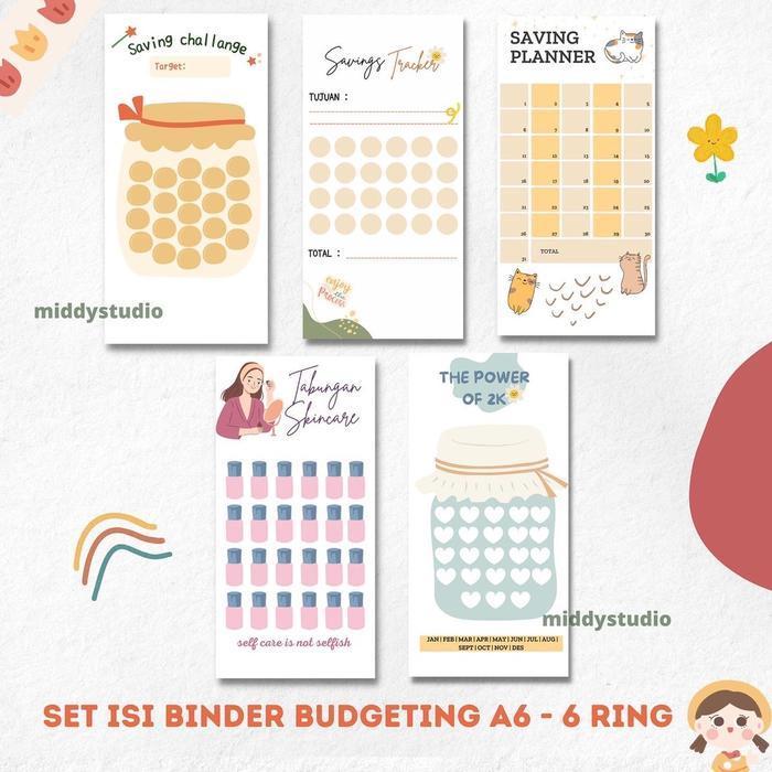 Terlaris Isi Binder Budgeting Saving Challange Planner A6 6ring Ready Stock SALE