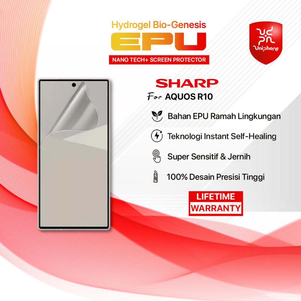 UniPhon EPU BIO GENESIS Hydrogel for Sharp Aquos R10 Screen Guard Protector (Nanotech 100 Recycle) P