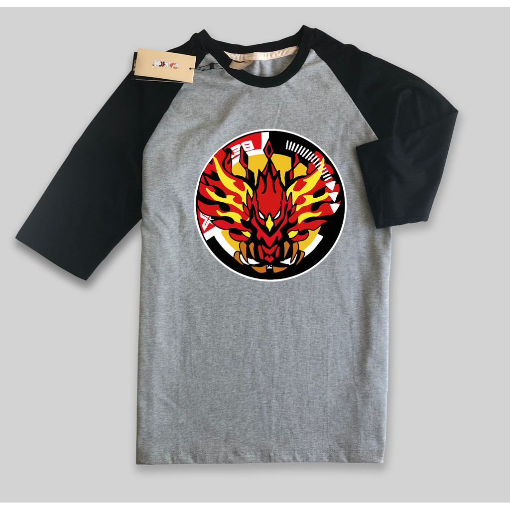 Kaos Raglan Anime Beyblade X Gear Chip logo Phoenix Wing