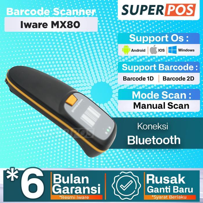 Barcode Scanner Wireless Bluetooth 2D Iware Mx80