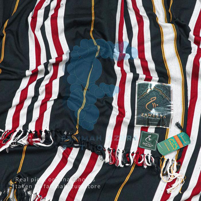 Zaweeya Sorban Salur Yaman Dobby Tenun Multi Warna Syal Hijau Hitam Putih Biru Coklat