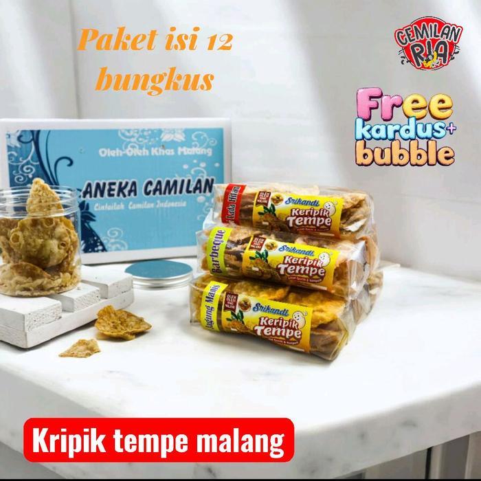 YUMMY Kripik tempe khas Kota MALANG Paket 1 dus isi 12 bungkus