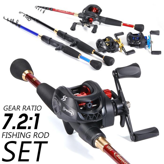 QUALITY Sougayilang [COD] Set Pancing 1,8-2,4M Joran Pengecoran Teleskopik Joran Pancing Ultralight