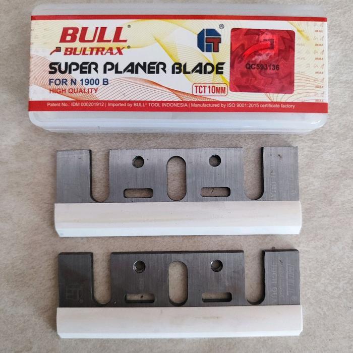 TCT 10cm Bull Box Plastik Merah Mata Pisau Mesin Serut Planer Pasah Ketam Sugu Kayu