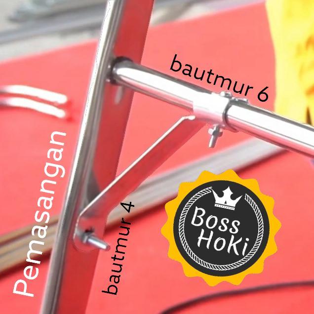 Jemuran Baju 12 Palang STAINLESS STEEL 180 2 Meter Tinggi Besar