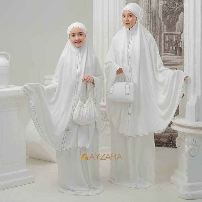 AYZARA - MUKENA DEWASA COUPLE ANAK RAYON POLOS ALULA SERIES
