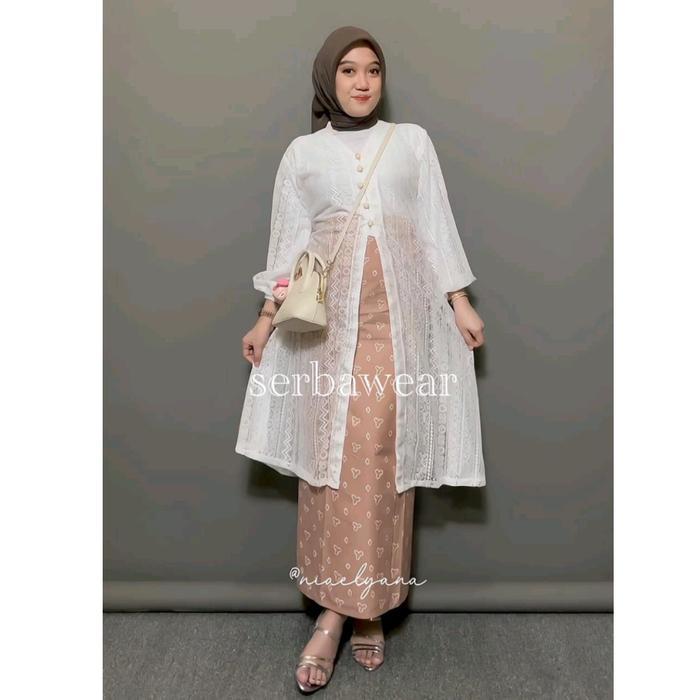 Daneen Outer Tunik Brocade Lace Outer Atasan Wanita ADA JUMBO LD 120 Outer Kondangan Outer Wisuda