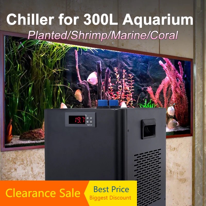 PROMO   Large Aquarium Chiller for 300L Fish/Planted/Shrimp/Marine/Coral Tank 1/3 HP Water Cooler Co