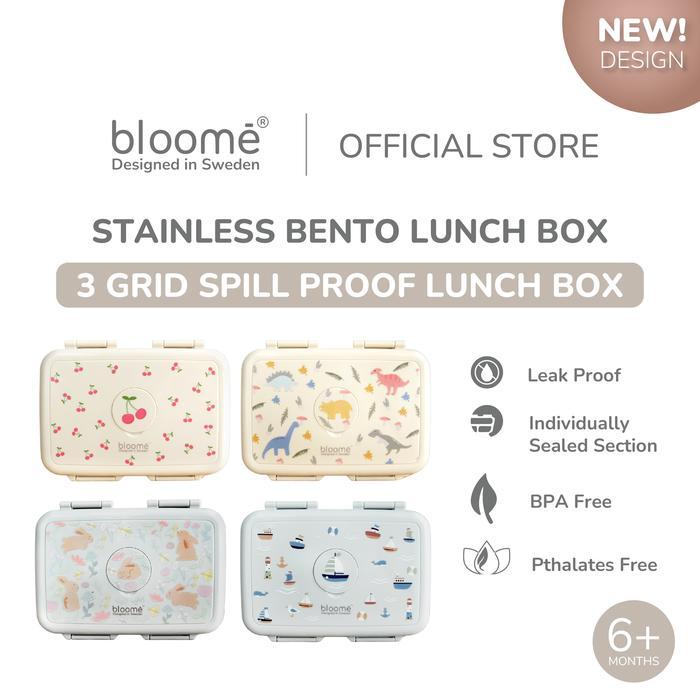 Bloome Stainless Bento Lunch Box- Kotak Bekal Makan Premium Sekat 3 - Anti Tumpah / Anti Campur