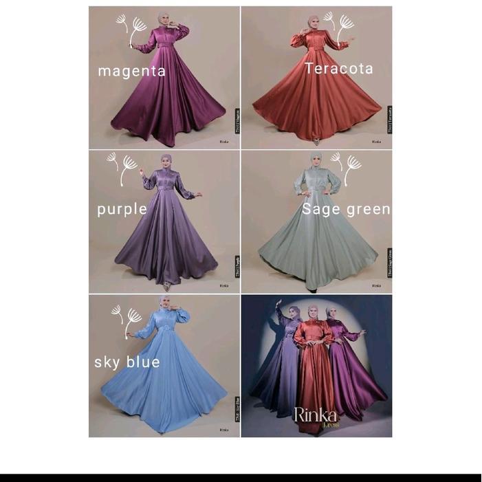 Rinka Dress Wanita Muslim Kondangan Hijab Nafa Collection Gamis Panjang Satin Tbk