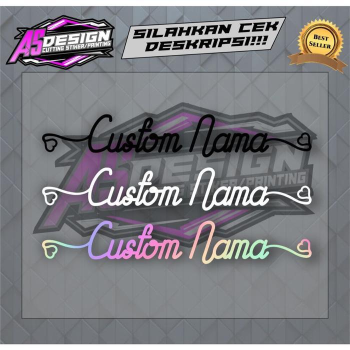 Stiker custom nama hp laptop dll stiker cutting custom nama