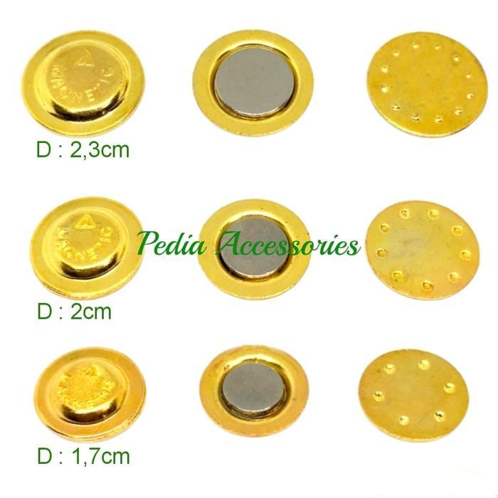 Magnet Pin/Magnet Nama Dada Caution Bulat GOLD