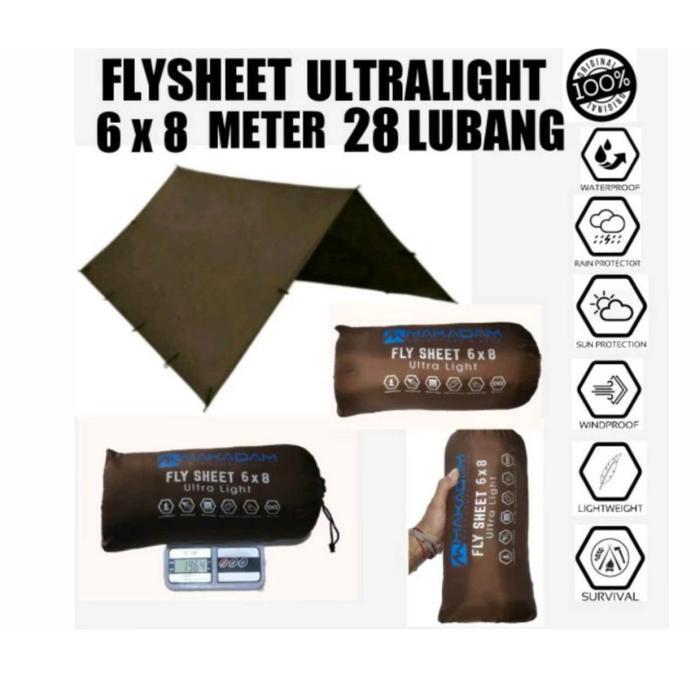flysheet tenda 6x8 meter ultralight waterproof flysheet camping