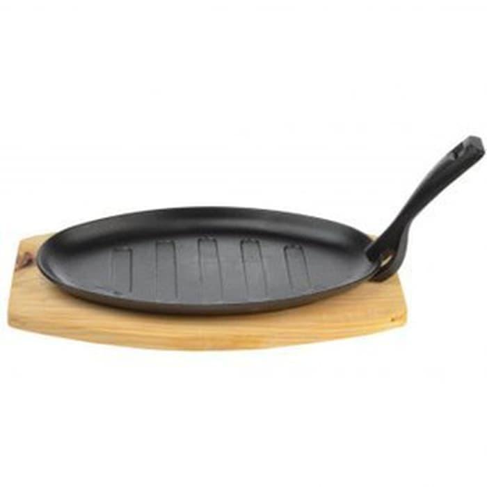 Steak Hot Plate Oval Garis Piring Steak