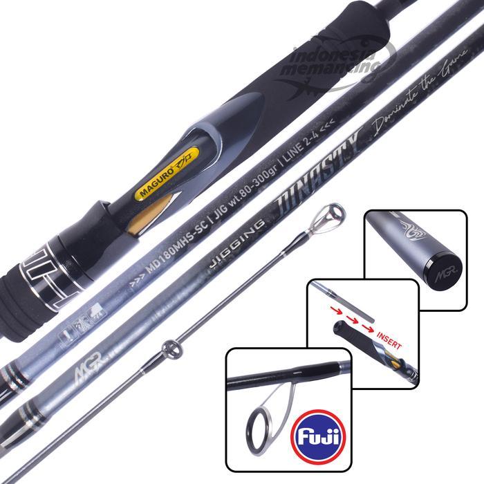 Joran MAGURO DINASTY Ring Fuji PE#1-3 PE#2-4 PE#3-5 180cm Jigging ~ Indonesia Memancing
