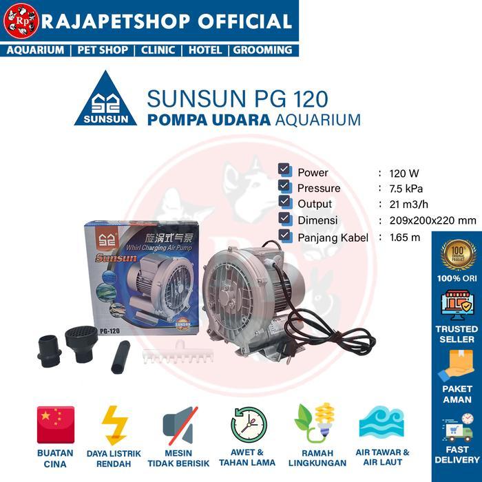 ( POMPA UDARA ) SUNSUN PG 120 ROOT RING BLOWER AIR PUMP KOLAM IKAN TAMBAK UDANG IPAL BIOFLOK