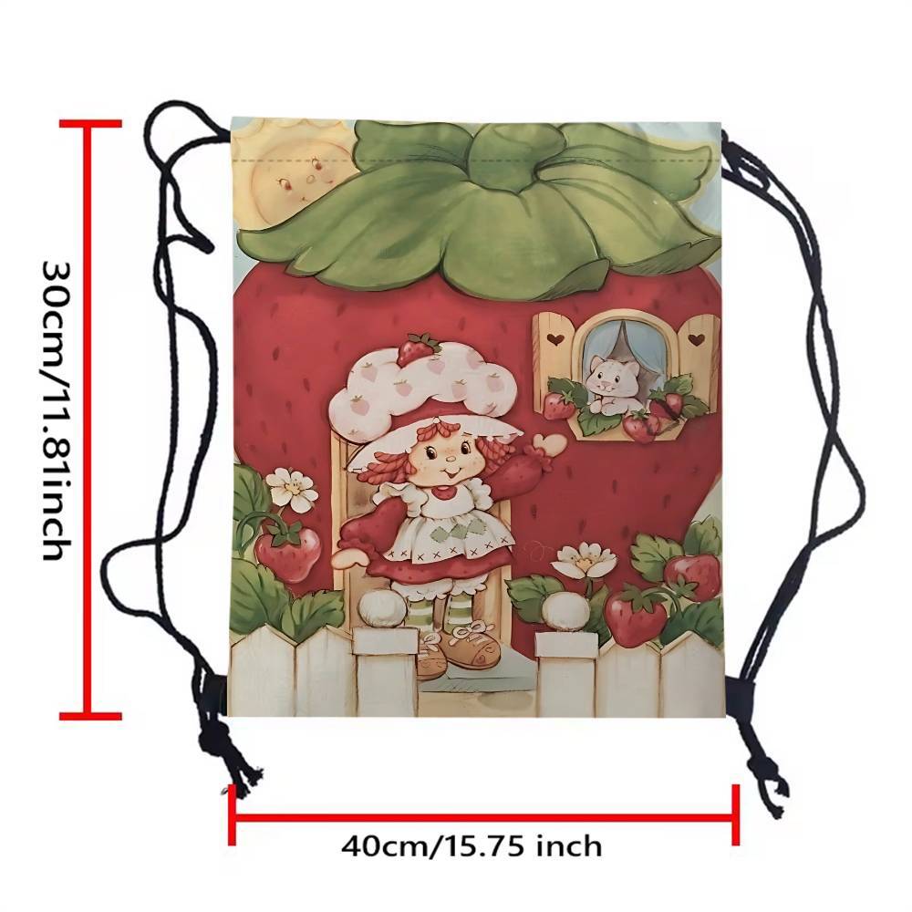 Classic Cute Doll S-strawberry S-shortcake Drawstring Backpack For Shoes Rucksack Shoulder Bags Gym