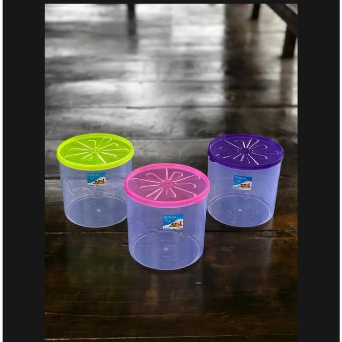 toples bulat plastik 1.5 kg KMP - toples kue -toples permen - toples gula kmp