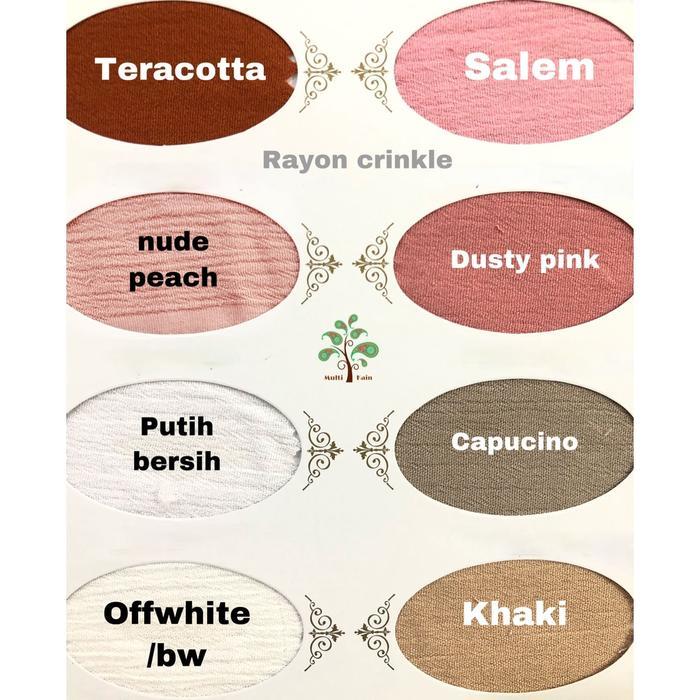 "New" Multi kain rayon viscose crinkle polos lebar 135-140cm