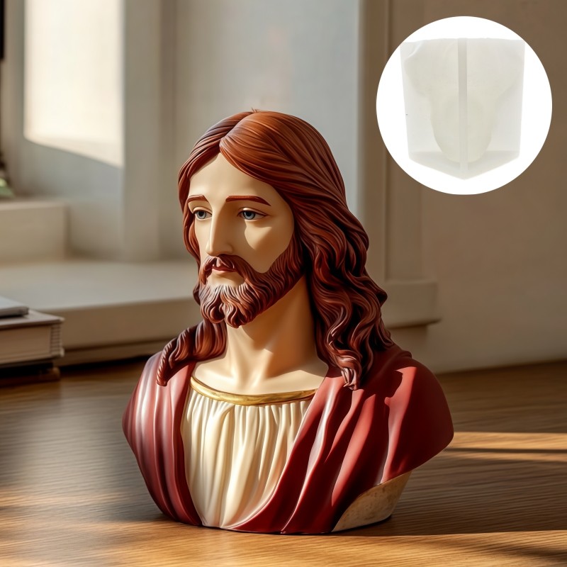 Jesus Half Body Sculpture Candle Silicone Mold Easter Gift Jesus Body Sculpture Resin Mould Jesus