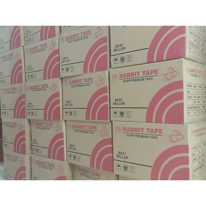 "New" [Dus] Lakban Bening 2 inch x 100yard / Lakban 100 Yard Rabbit Tape OK