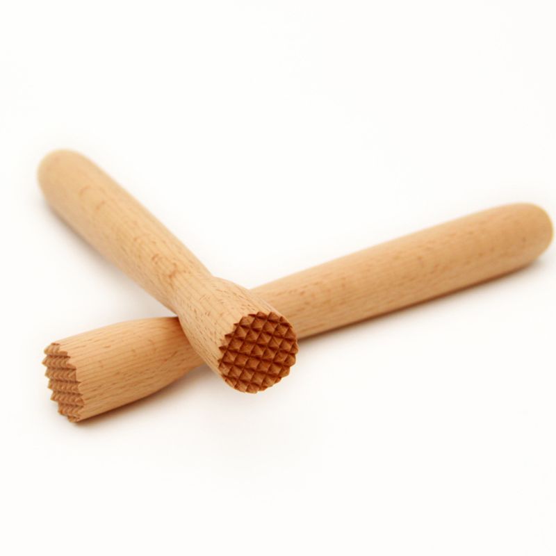 Alat Peredam Koktail Penghancur Hidung Belang Kayu Beechwood Palu Es Alat Es Hancur Penggiling Buah 