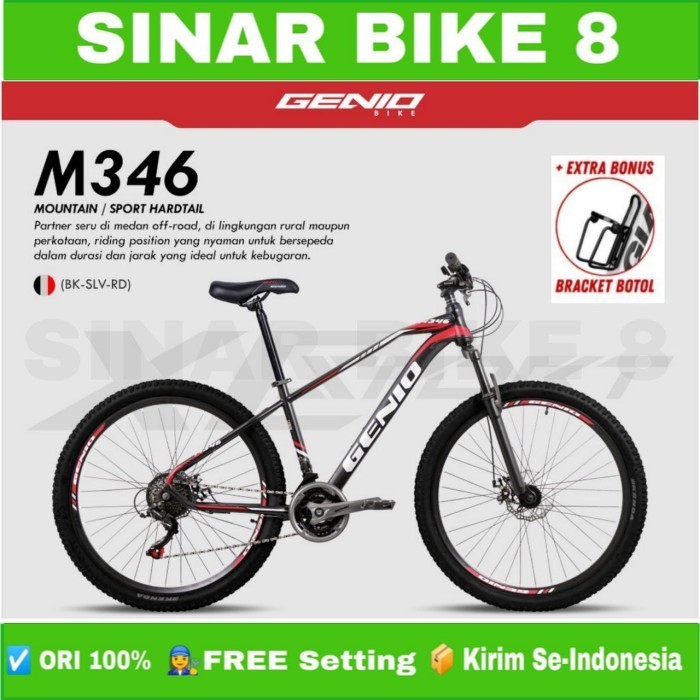 PROMO Sepeda Gunung MTB GENIO M 346 Ukuran 27.5 Inch 8 Speed Rem Cakram