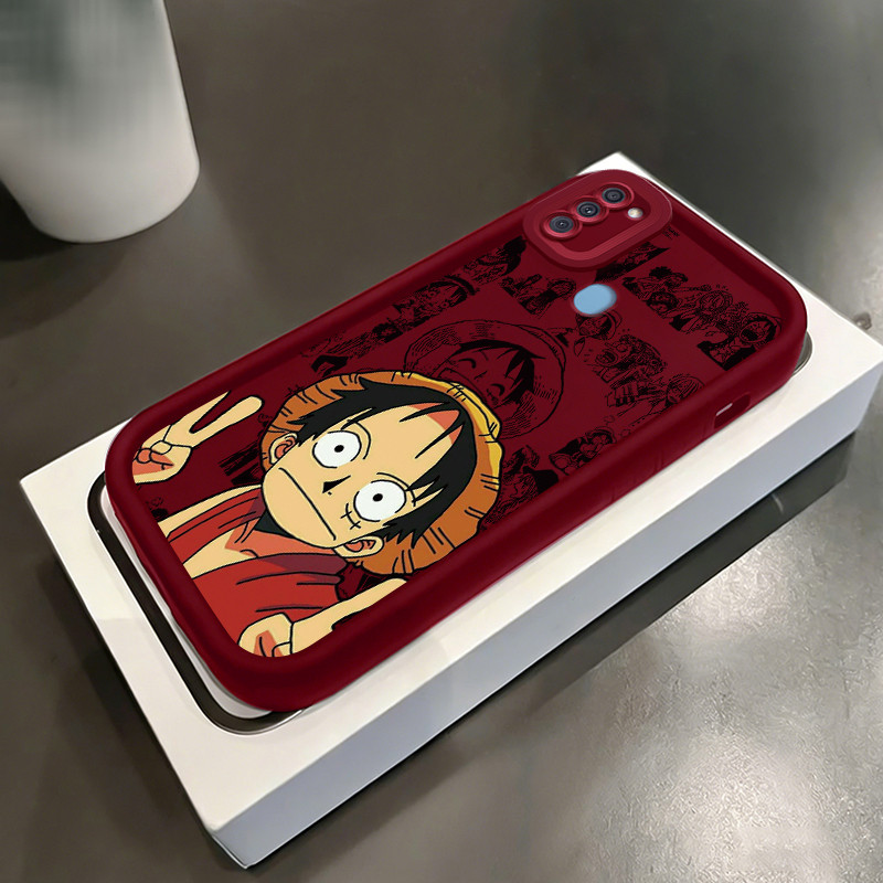 Casing Hp untuk Samsung Galaxy A11 M11 Case Anime Luffy Camera Protect Kekinian Cesing silikon Kasin